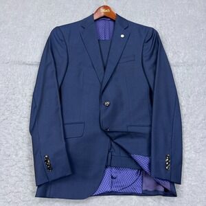 Ted Baker Endurance Suit Men's Blue Wool 36R Blazer Jacket 29R Pants Set‎ REPAIR